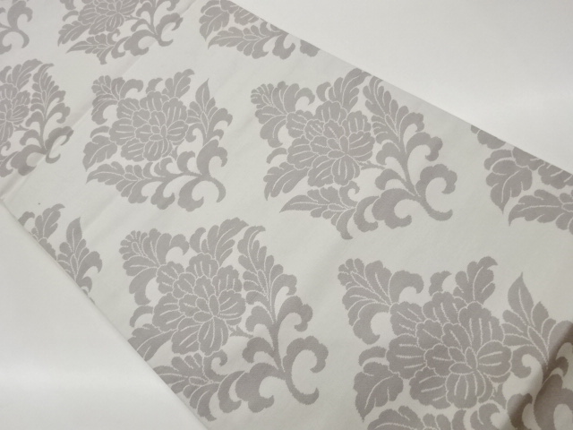 JAPANESE FUKURO OBI / WOVEN ABSTRACT FLORAL PLANTS